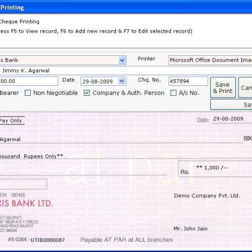 GNPrinting - Cheque Printing Software